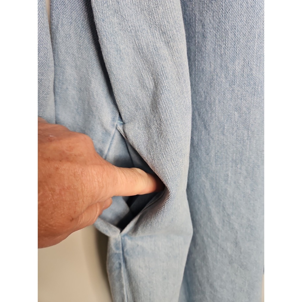 Time And Tru Denim Dress XL Blue Pockets Minimalist Cotton Basic Coastal Capsule - Picture 5 of 16
